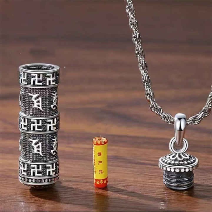 Buddha Stonesオーム・マニ・パドメ・フム卍ツイストチェーン知恵ネックレスペンダント - image 4
