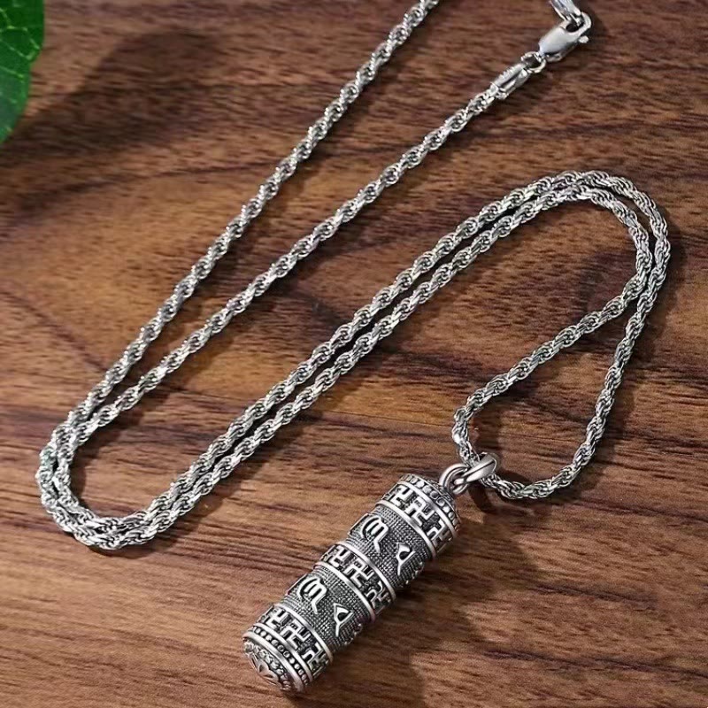 Buddha Stonesオーム・マニ・パドメ・フム卍ツイストチェーン知恵ネックレスペンダント - image 2
