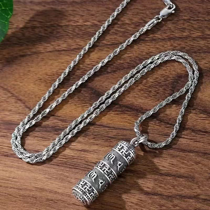 Buddha Stonesオーム・マニ・パドメ・フム卍ツイストチェーン知恵ネックレスペンダント - image 2