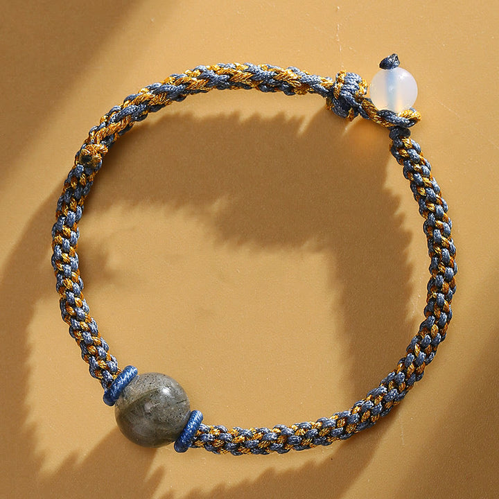 Buddha Stonesハンドメイドレッドアゲートアメジストゴールデンルチルクォーツピンククリスタルビーズカーム編みブレスレット
