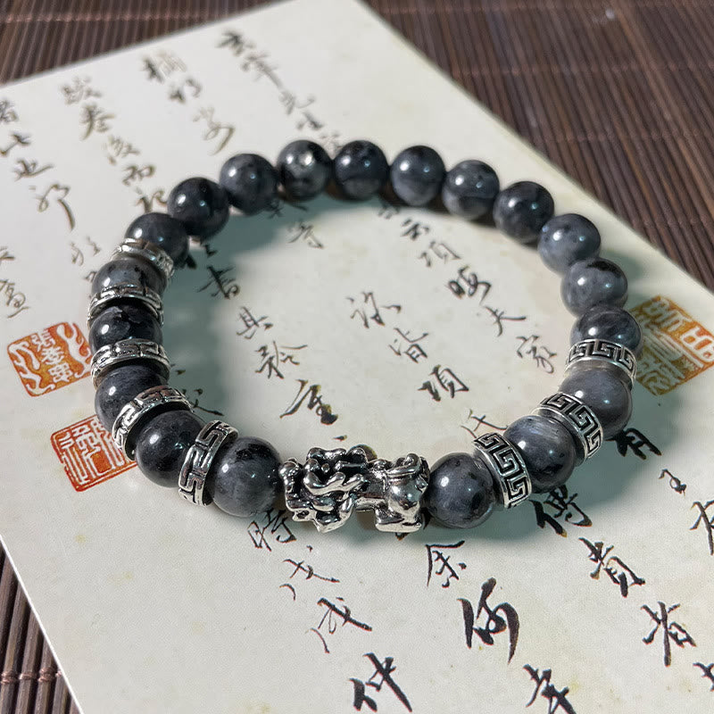 Buddha Stonesブラックグリッターストーン 貔貅パワーブレスレット