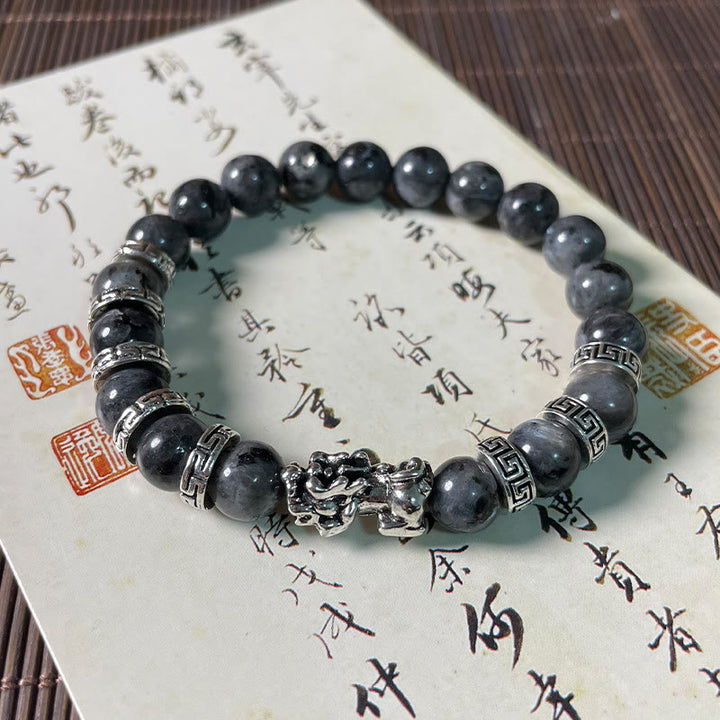 Buddha Stonesブラックグリッターストーン 貔貅パワーブレスレット