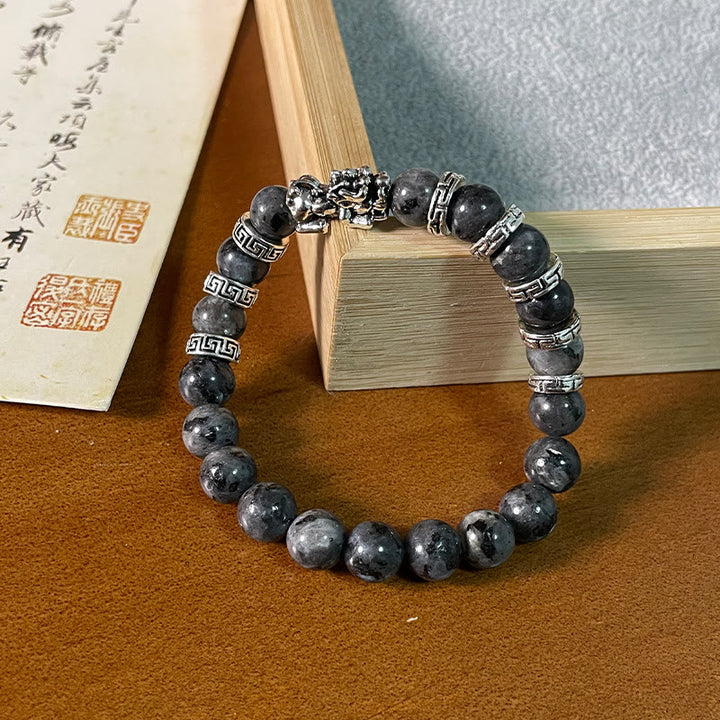 Buddha Stonesブラックグリッターストーン 貔貅パワーブレスレット