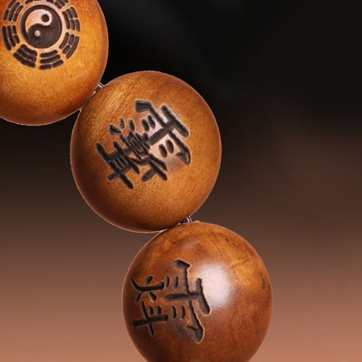 Buddha Stones、雷に打たれたナツメの木、陰陽八卦、道教の禁忌の文字が刻まれた守護ブレスレット