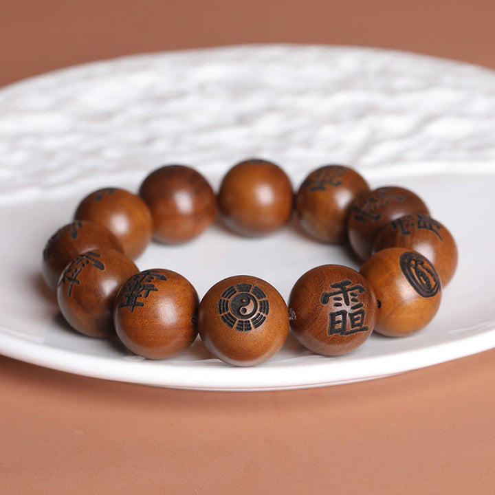 Buddha Stones、雷に打たれたナツメの木、陰陽八卦、道教の禁忌の文字が刻まれた守護ブレスレット