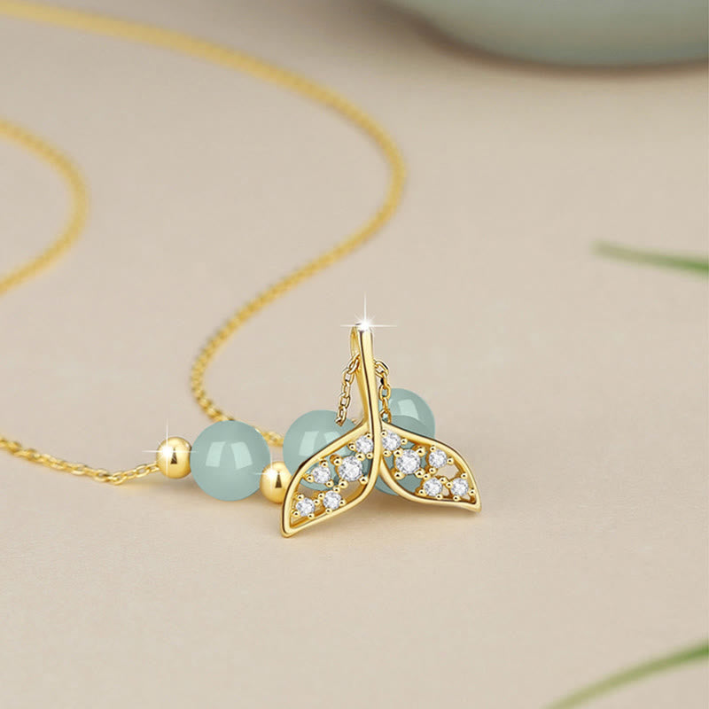 Buddha Stones925 スターリングシルバー 和田翡翠ビーズ フィッシュテール 幸運のネックレスペンダント