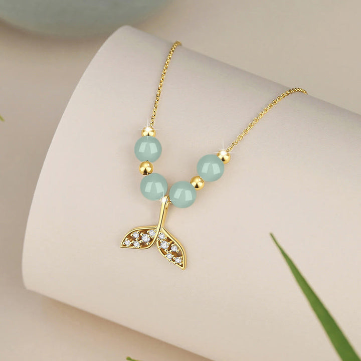 Buddha Stones925 スターリングシルバー 和田翡翠ビーズ フィッシュテール 幸運のネックレスペンダント
