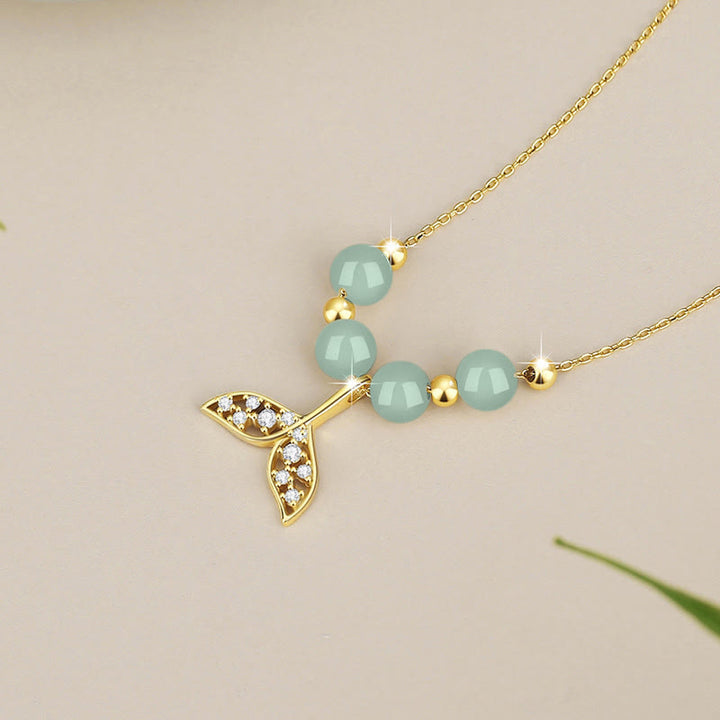 Buddha Stones925 スターリングシルバー 和田翡翠ビーズ フィッシュテール 幸運のネックレスペンダント