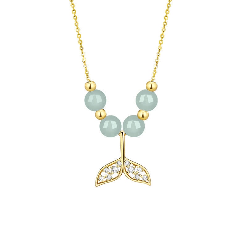 Buddha Stones925 スターリングシルバー 和田翡翠ビーズ フィッシュテール 幸運のネックレスペンダント