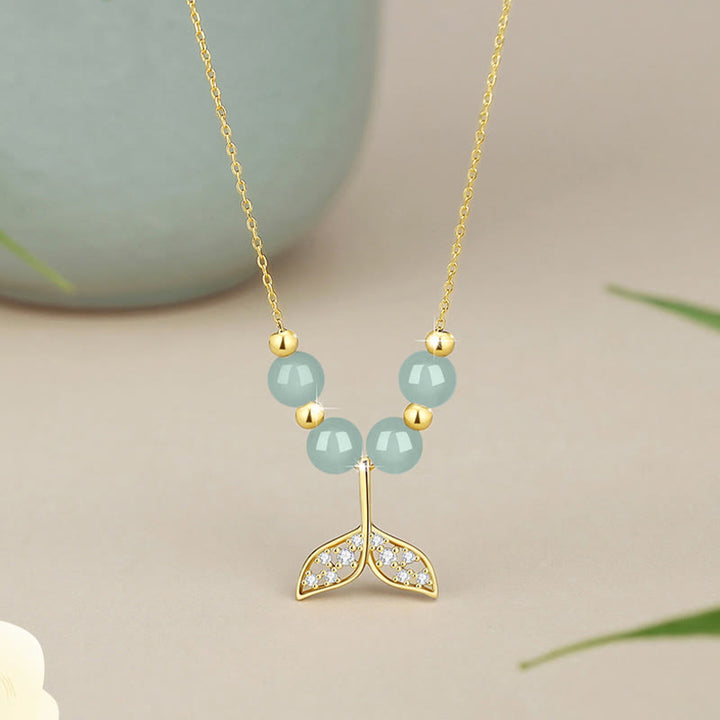 Buddha Stones925 スターリングシルバー 和田翡翠ビーズ フィッシュテール 幸運のネックレスペンダント