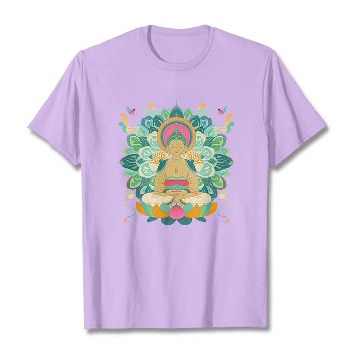 Buddha Stones、蝶、蓮、仏陀風Tシャツ - 梅 - 2XL - image 15