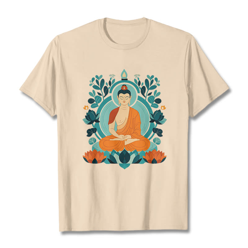 Buddha Stones、蓮仏瞑想Tシャツ - ビスク - 2XL - image 7