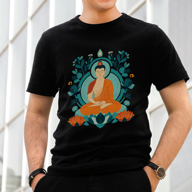 Buddha Stones、蓮仏瞑想Tシャツ - image 6