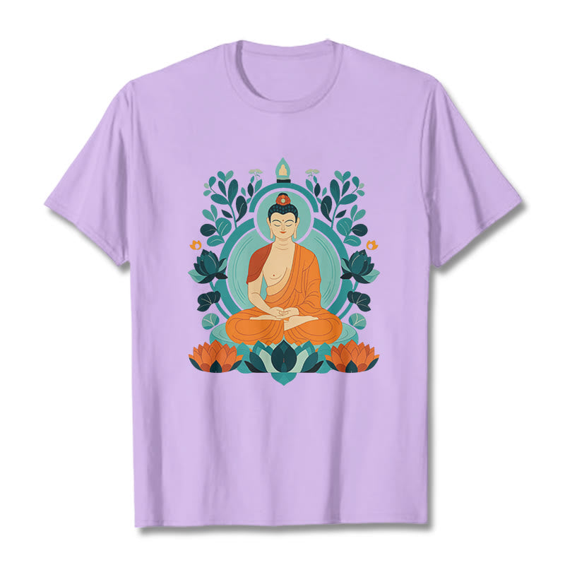 Buddha Stones、蓮仏瞑想Tシャツ - 梅 - 2XL - image 10