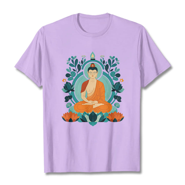 Buddha Stones、蓮仏瞑想Tシャツ - 梅 - 2XL - image 10