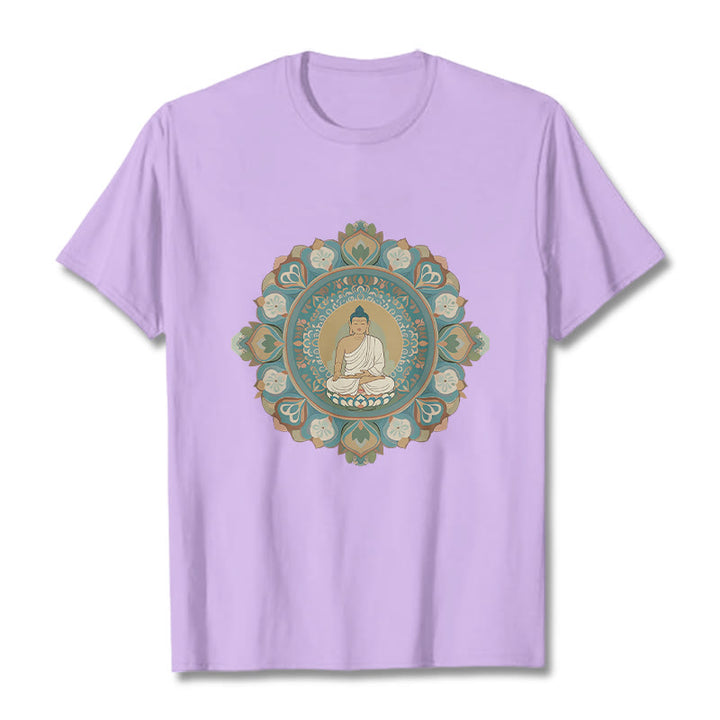 Buddha Stones曼荼羅花仏Tシャツ - 梅 - 2XL - image 15