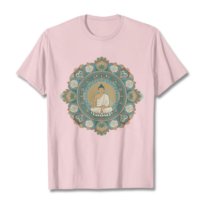 Buddha Stones曼荼羅花仏Tシャツ - ライトピンク - 2XL - image 13