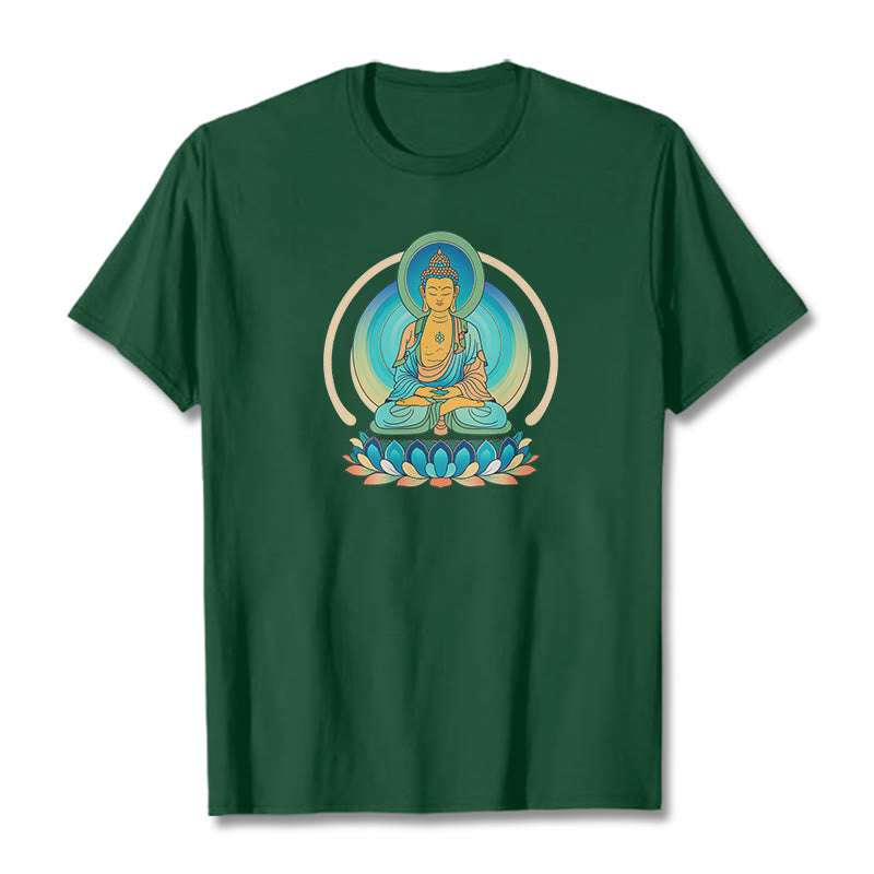 Buddha StonesロータスブッダTシャツ - フォレストグリーン - 2XL - image 10