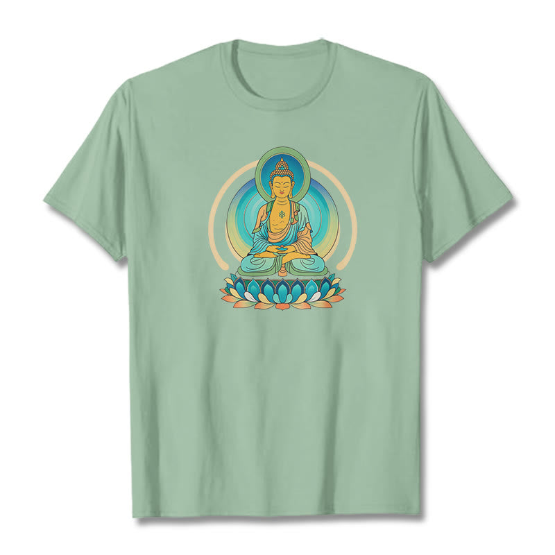 Buddha StonesロータスブッダTシャツ - ペールグリーン - 2XL - image 14