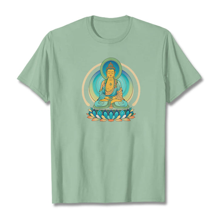 Buddha StonesロータスブッダTシャツ - ペールグリーン - 2XL - image 14