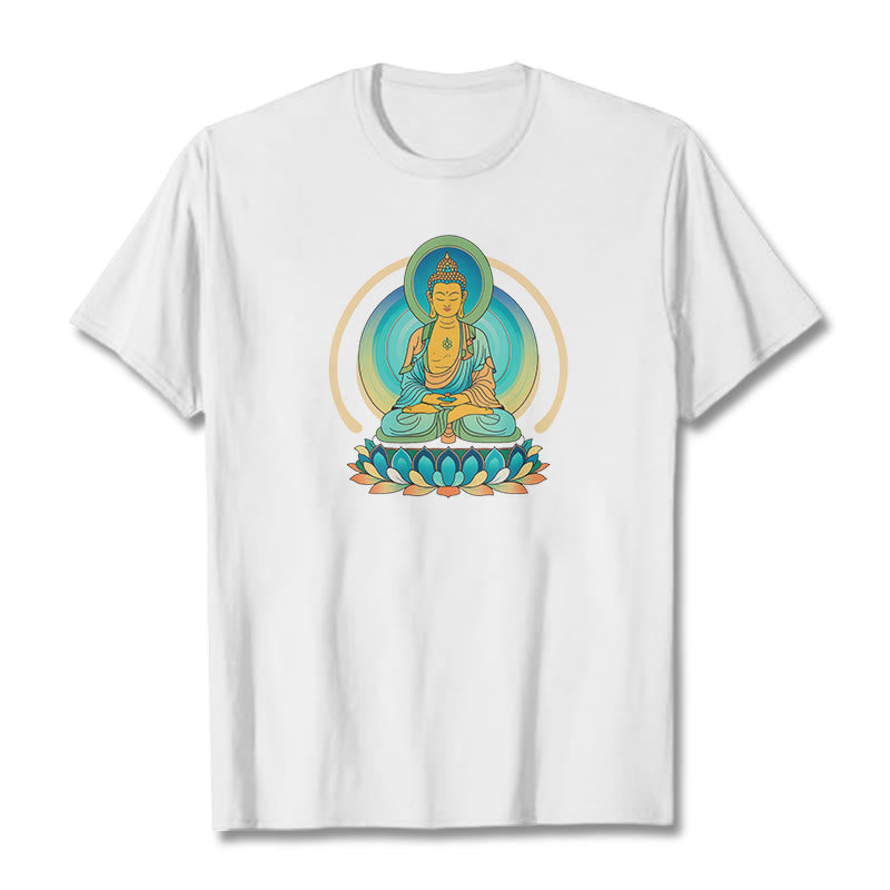 Buddha StonesロータスブッダTシャツ - 白 - 2XL - image 3