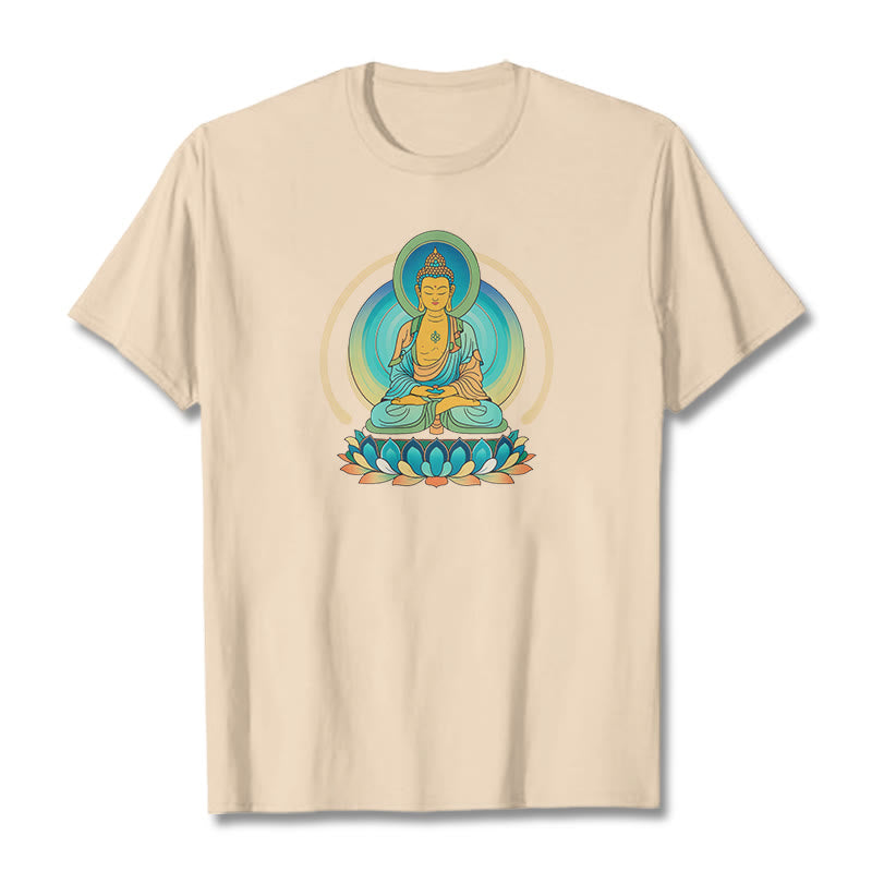 Buddha StonesロータスブッダTシャツ - ビスク - 2XL - image 0