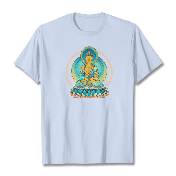 Buddha StonesロータスブッダTシャツ - ライトシアン - 2XL - image 18