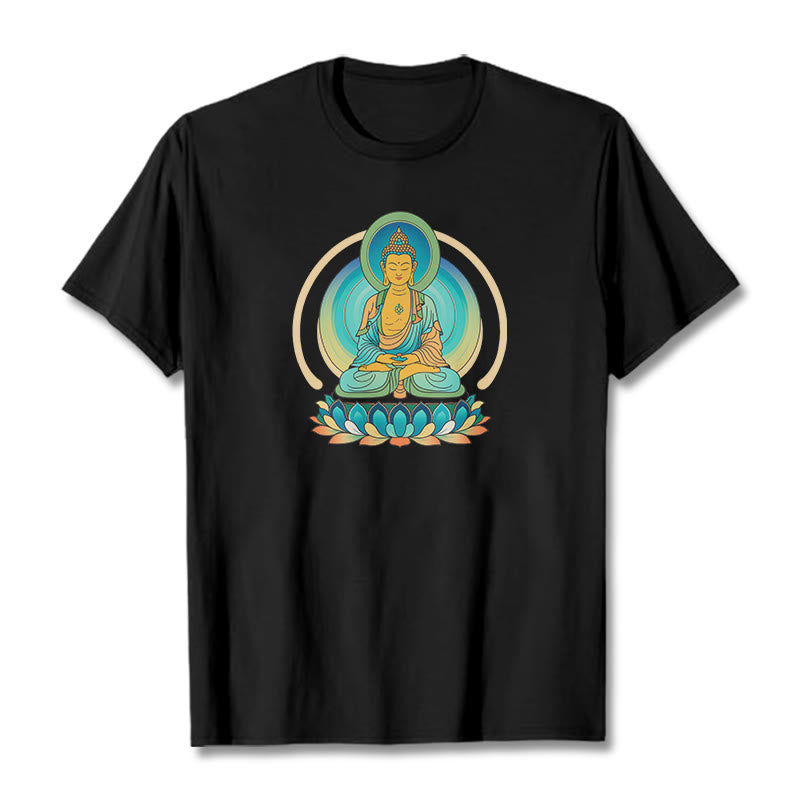 Buddha StonesロータスブッダTシャツ - 黒 - 2XL - image 5