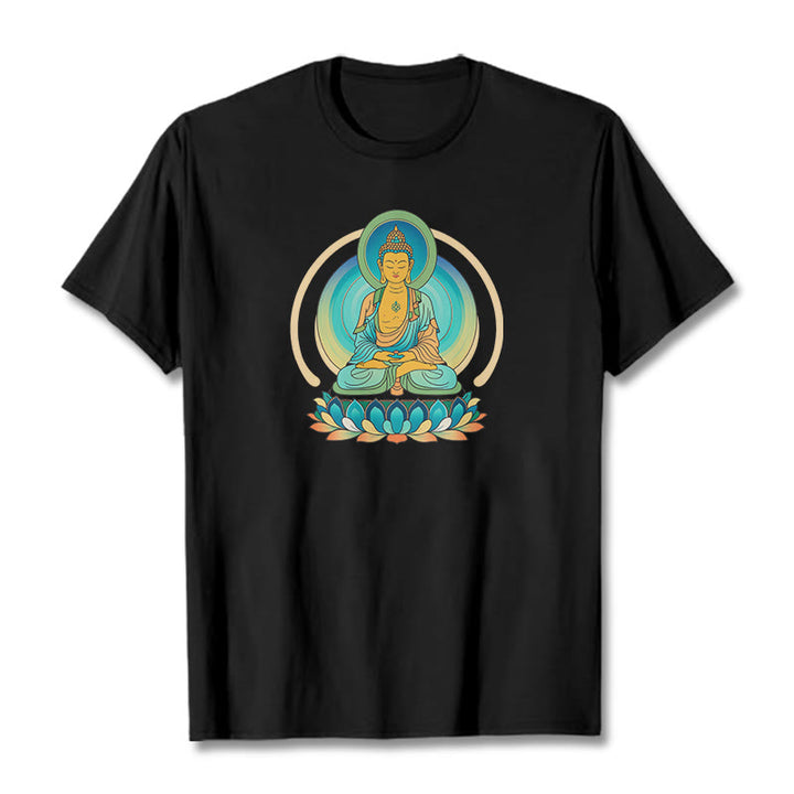 Buddha StonesロータスブッダTシャツ - 黒 - 2XL - image 5