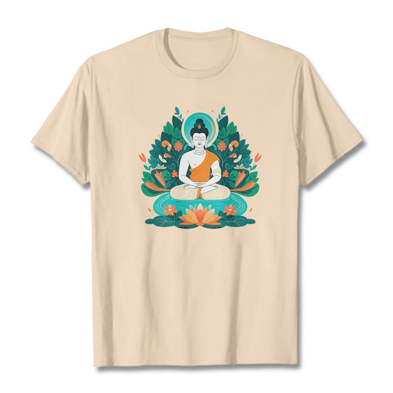 Buddha Stones、花、草、蓮、菩薩Tシャツ - ビスク - 2XL - image 10