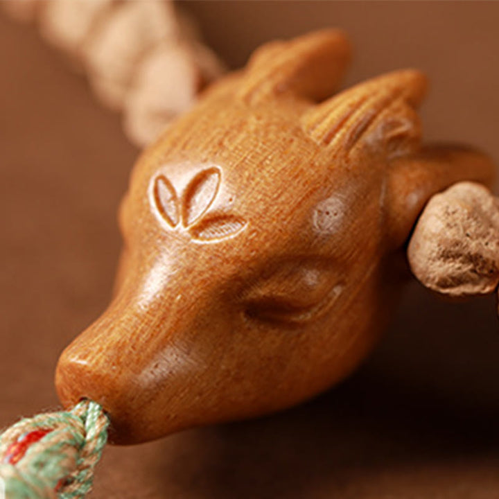 Buddha Stones108 ビーズ 菩提樹 赤瑪瑙 鹿頭 智恵Malaブレスレット