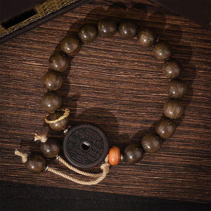 Buddha Stones、黒檀、山の幽霊、お金を使うバランスブレスレット