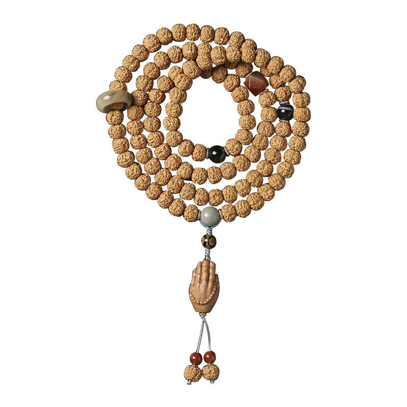 Buddha Stones菩提樹三眼ビーズ仏手チャーム富のブレスレット