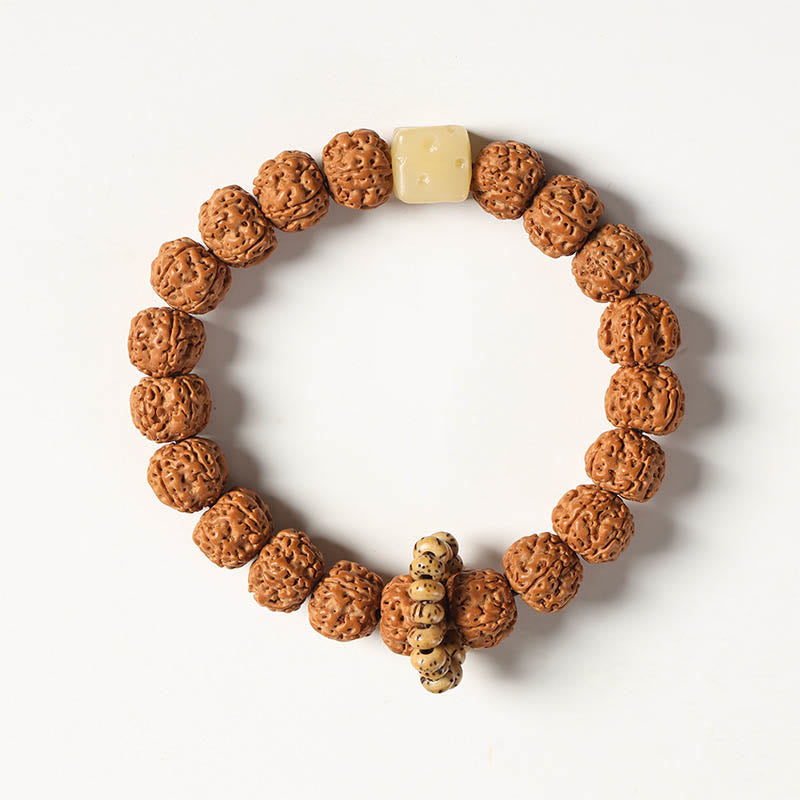 Buddha Stones菩提樹三眼ビーズ仏手チャーム富のブレスレット