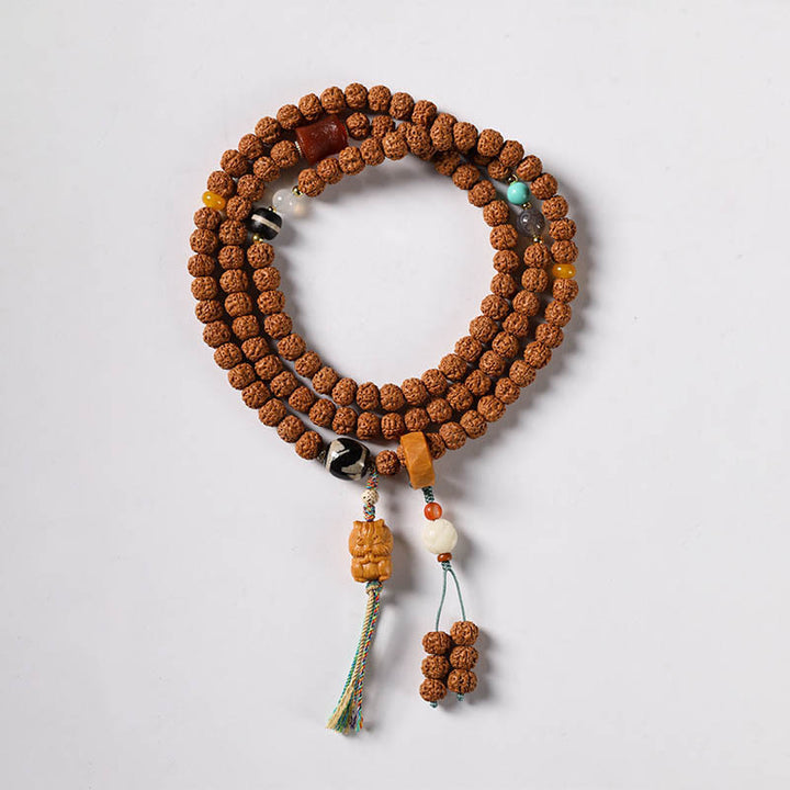 Buddha Stones菩提樹三眼ビーズ仏手チャーム富のブレスレット
