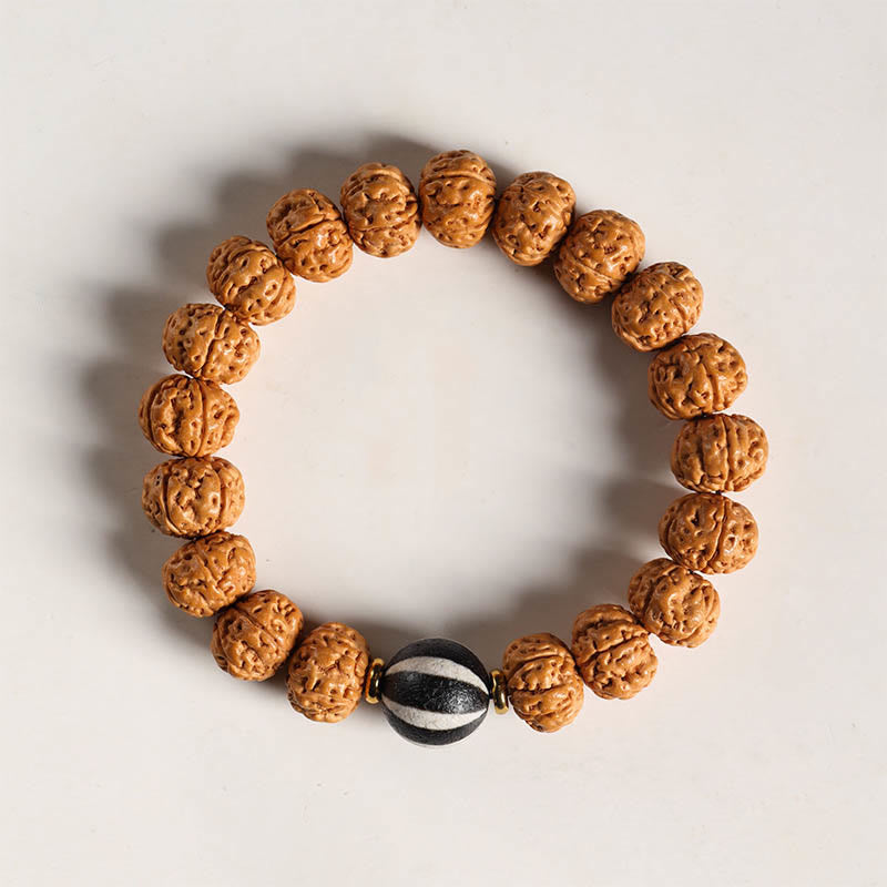 Buddha Stones菩提樹三眼ビーズ仏手チャーム富のブレスレット