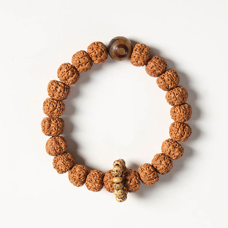 Buddha Stones菩提樹三眼ビーズ仏手チャーム富のブレスレット