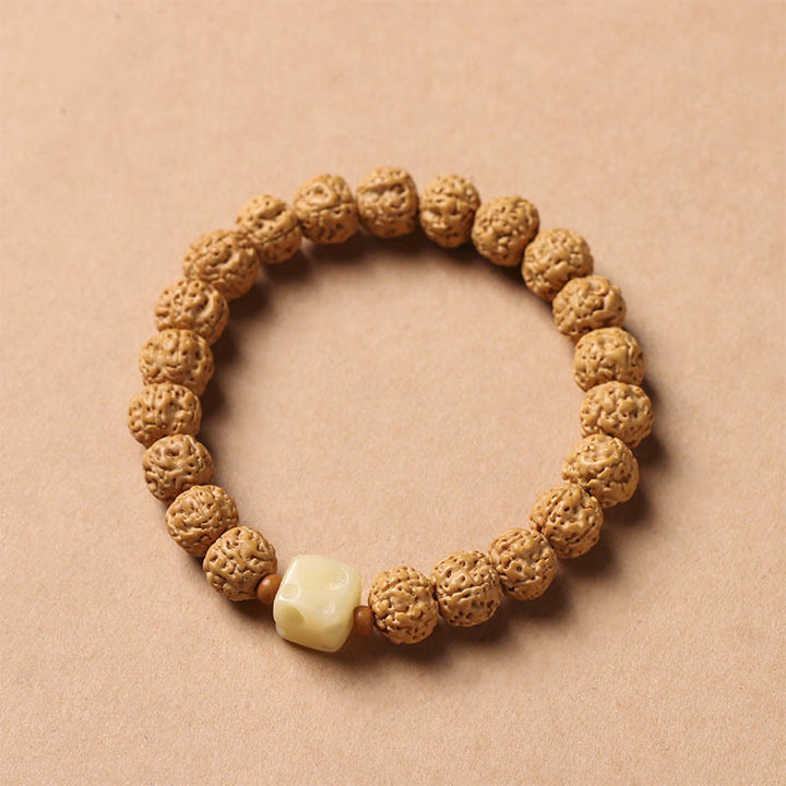 Buddha Stones菩提樹三眼ビーズ仏手チャーム富のブレスレット