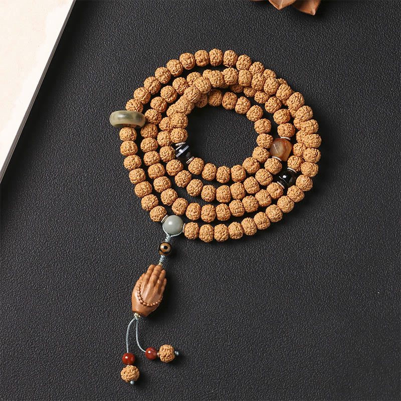 Buddha Stones菩提樹三眼ビーズ仏手チャーム富のブレスレット