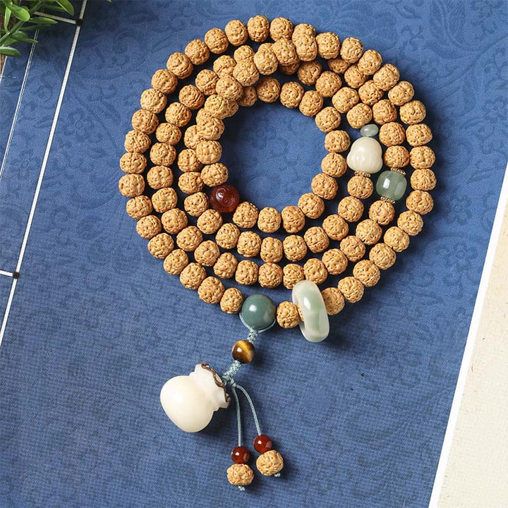 Buddha Stones菩提樹三眼ビーズ仏手チャーム富のブレスレット