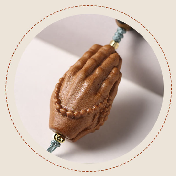Buddha Stones菩提樹三眼ビーズ仏手チャーム富のブレスレット