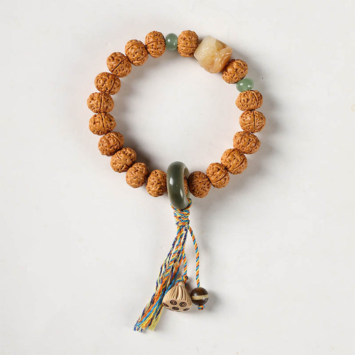 Buddha Stones菩提樹三眼ビーズ仏手チャーム富のブレスレット