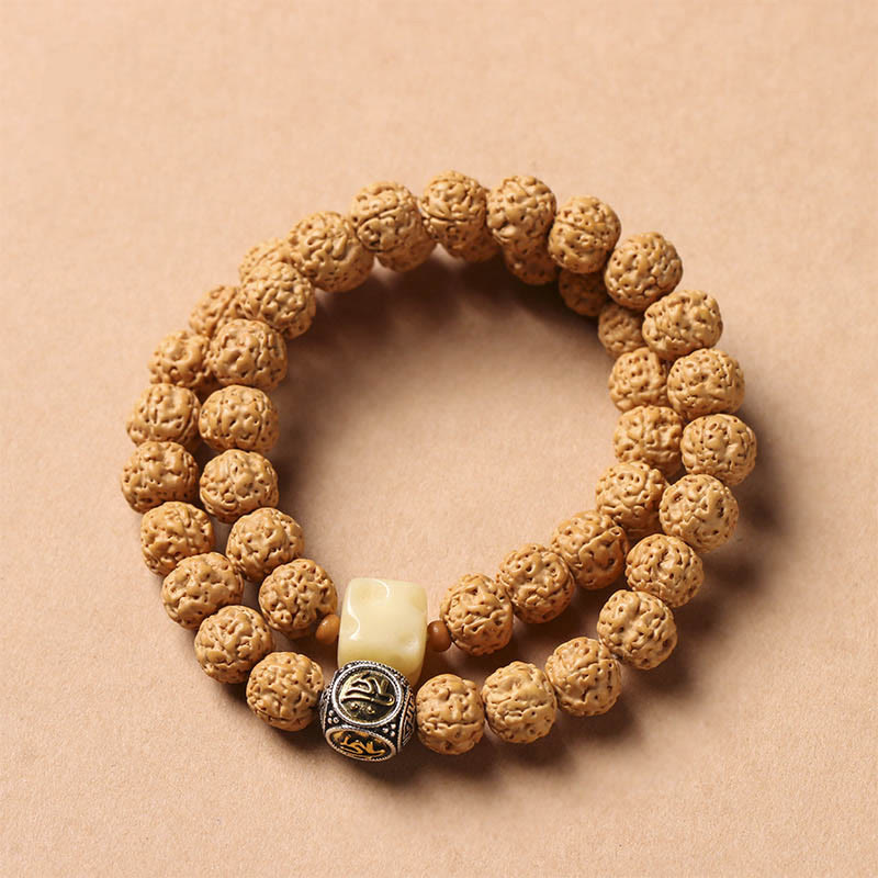 Buddha Stones菩提樹三眼ビーズ仏手チャーム富のブレスレット