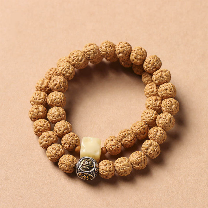 Buddha Stones菩提樹三眼ビーズ仏手チャーム富のブレスレット
