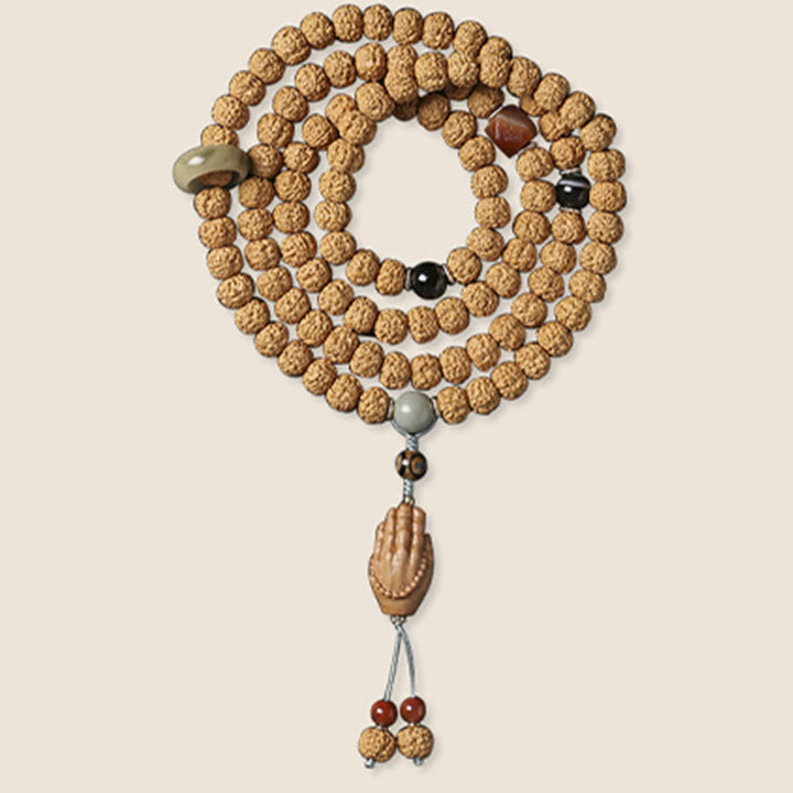 Buddha Stones菩提樹三眼ビーズ仏手チャーム富のブレスレット