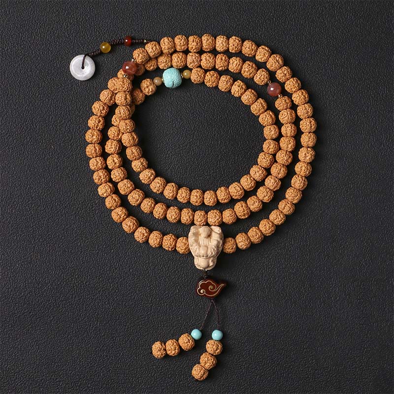 Buddha Stones菩提樹三眼ビーズ仏手チャーム富のブレスレット