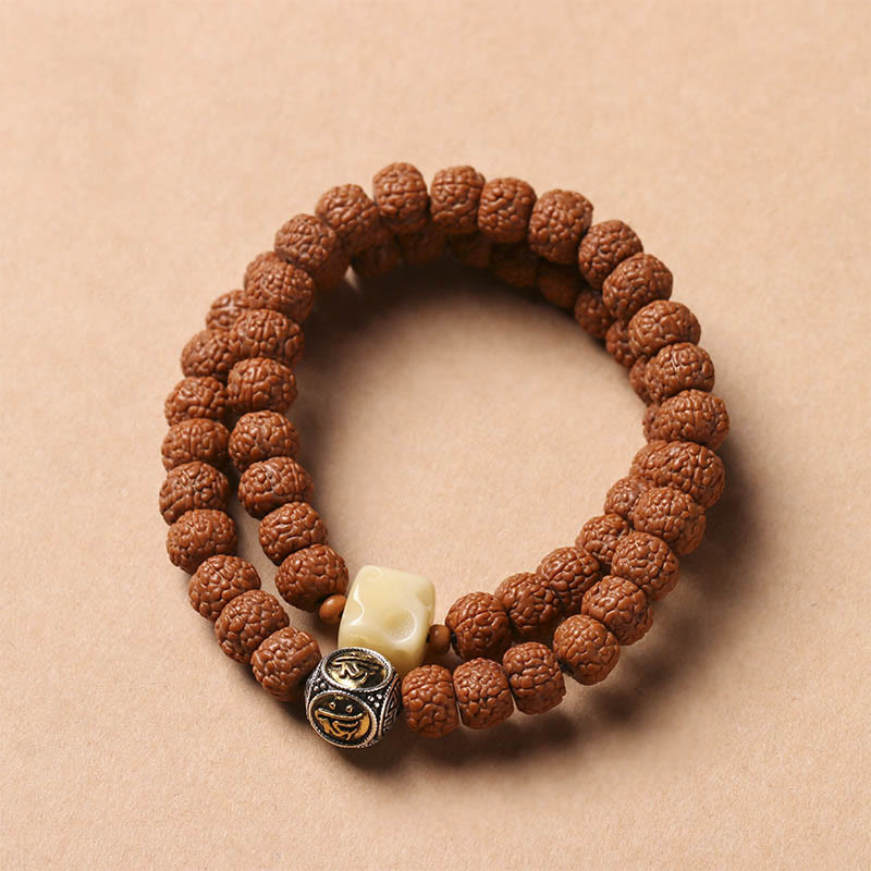 Buddha Stones菩提樹三眼ビーズ仏手チャーム富のブレスレット