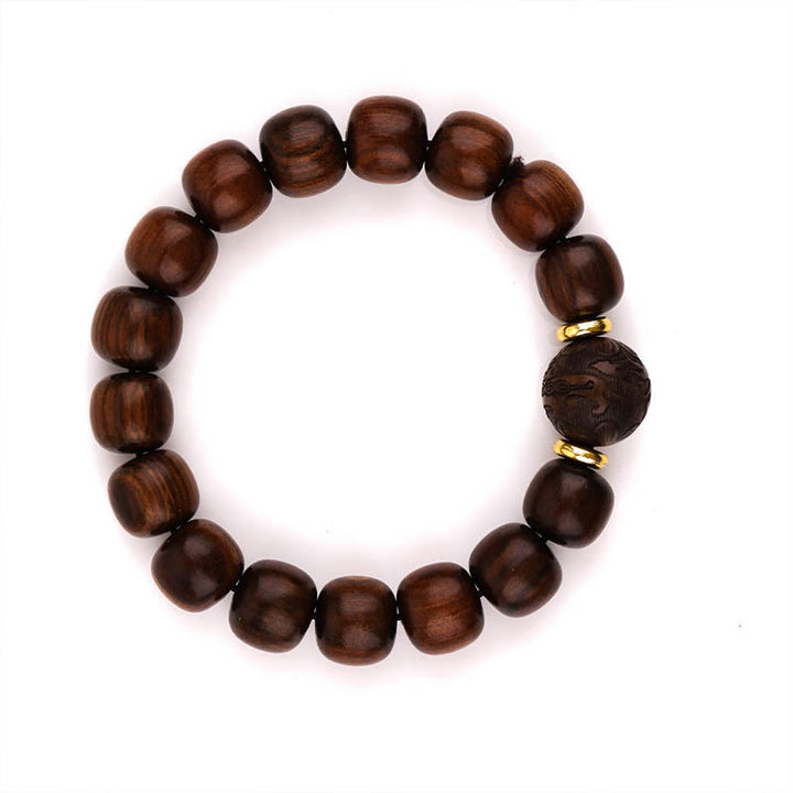 Buddha Stones天然ローズウッド慈悲ブレスレット