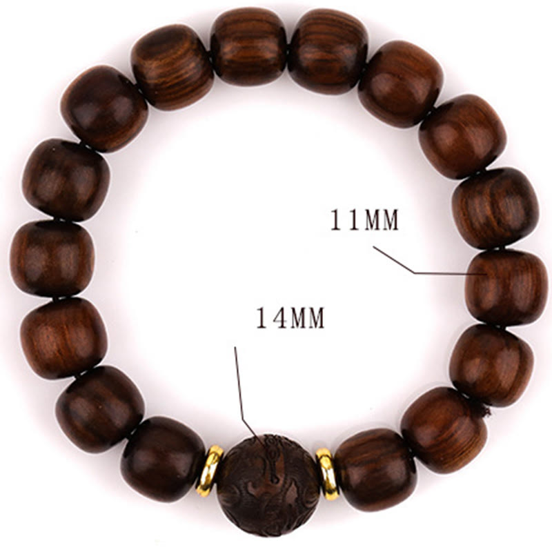 Buddha Stones天然ローズウッド慈悲ブレスレット