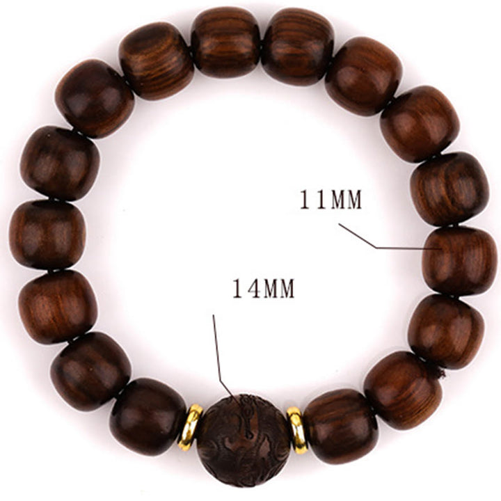 Buddha Stones天然ローズウッド慈悲ブレスレット